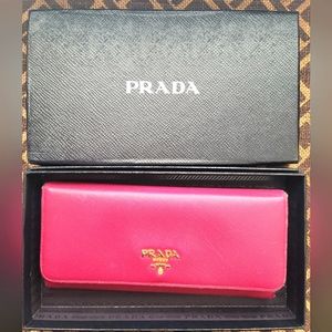 PRADASaffiano Metal Leather Continental Wallet